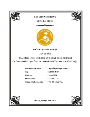 Khóa luận tốt nghiệp tài chính giải pháp nâng cao hiệu quả hoạt động môi giới chứng khoán tại công ty cổ phần chứng khoán rồng việt