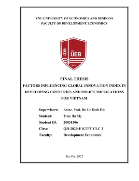 Khóa luận tốt nghiệp factors influencing global innovation index in developing countries and policy implications for vietnam
