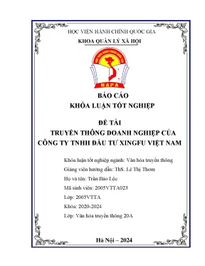 Đề tài truyền thông doanh nghiệp của công ty tnhh đầu tư xingfu việt nam