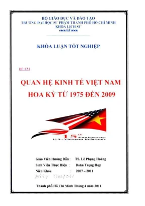 Khóa luận tốt nghiệp quốc tế học quan hệ kinh tế việt nam hoa kỳ từ 1975 đến 2009