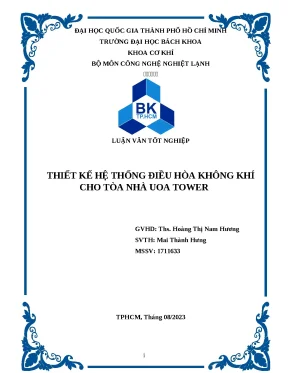 Luận văn tốt nghiệp thiết kế hệ thống điều hòa không khí cho tòa nhà uoa tower