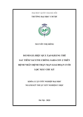 Đánh giá hiệu quả tạo kháng thể sau tiêm vaccine chống sars cov 2 trên bệnh nhân bệnh thận mạn giai đoạn cuối lọc máu chu kỳ