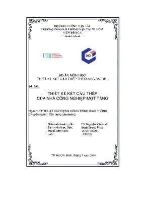 Thiết kế kết cấu thép của nhà công nghiệp một tầng