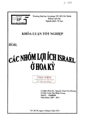 Khóa luận tốt nghiệp lịch sử các nhóm lợi ích israel ở hoa kỳ