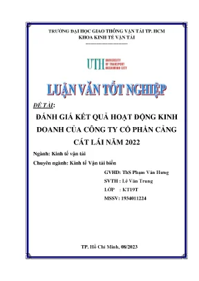 Đánh giá kết quả hoạt động kinh doanh của công ty cổ phần cảng cát lái năm 2022