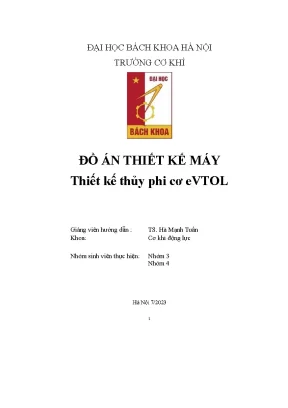 Đồ án thiết kế máy thiết kế thủy phi cơ evtol