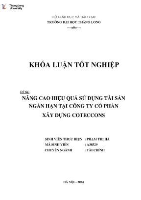 Nâng cao hiệu quả sử dụng tài sản ngắn hạn tại công ty cổ phần xây dựng coteccons