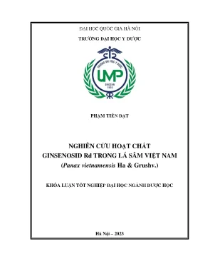 Khóa luận nghiên cứu hoạt chất ginsenosid rd trong lá sâm việt nam panax vietnamensis ha grushv