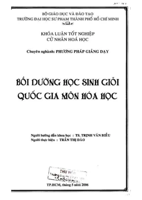 Khóa luận tốt nghiệp hóa học bồi dưỡng học sinh giỏi quốc gia môn hóa học