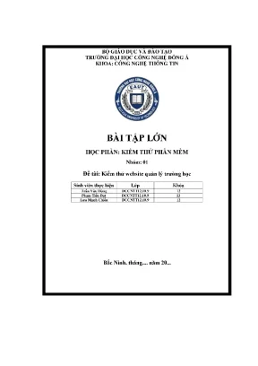 Bài tập lớn đề tài kiểm thử website quản lý trường học