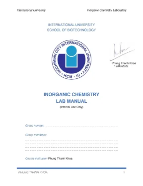 Inorganic chemistry lab manual internal use only
