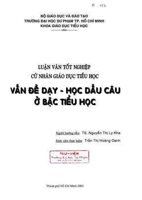 Khóa luận tốt nghiệp giáo dục tiểu học vấn đề dạy và học dấu câu ở bậc tiểu học