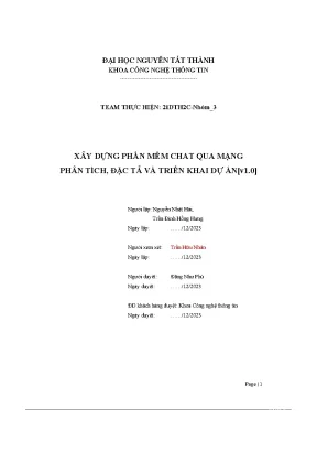 Xây dựng phần mềm chat qua mạng phân tích đặc tả và triển khai dự án