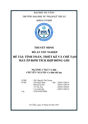 Đề tài tính toán thiết kế và chế tạo máy ép rơm tích hợp đóng gói