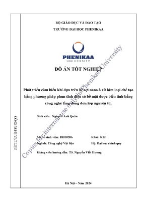Phát triển cảm biến khí dựa trên hệ sợi nano ô xít kim loại chế tạo bằng phương pháp đun tĩnh điện có bề mặt được biến tính bằng công nghệ lắng đọng đơn lớp nguyên tử