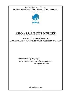 Đánh giá chất lượng nước sông chanh dương và kênh bạch đà huyện vĩnh bảo hải phòng và đề xuất biện pháp bảo vệ nguồn nước