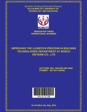 Improving the logistics process in building technologies department at bosch vietnam co ltd