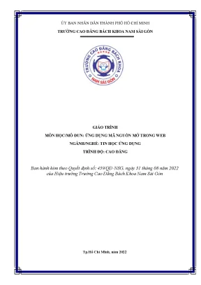 Giáo trình ứng dụng mã nguồn mở trong web nghề tin học ứng dụng cao đẳngtrung cấp