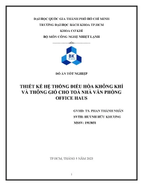 Đồ án tốt nghiệp thiết kế hệ thống điều hòa không khí và thông gió cho toà nhà văn phòng office haus