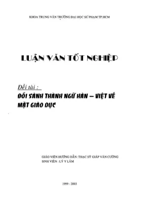 Khóa luận tốt nghiệp đối sánh thành ngữ hán việt về mặt giáo dục