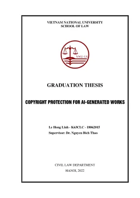 Khóa luận tốt nghiệp copyright protection for ai generated works
