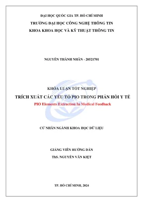 Khóa luận tốt nghiệp kỹ thuật máy tính trích xuất các yếu tố pio trong phản hồi y tế