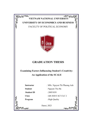 Khóa luận tốt nghiệp examining factors influencing students creativity an application of the scale