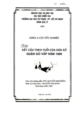 Khóa luận tốt nghiệp địa lý kết cấu theo tuổi của dân số quận gò vấp năm 1989