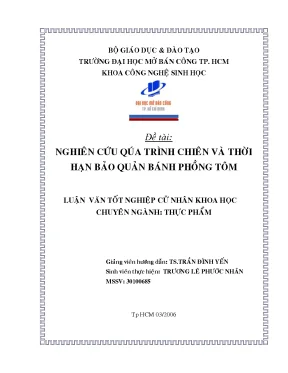 Nghiên cứu quá trình chiên và thời hạn bảo quản bánh phồng tôm