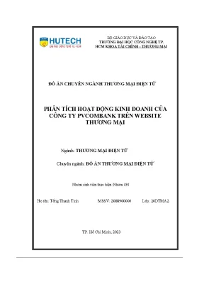 Đồ án chuyên ngành thương mại điện tử phân tích hoạt động kinh doanh của công ty pvcombank trên website thương mại