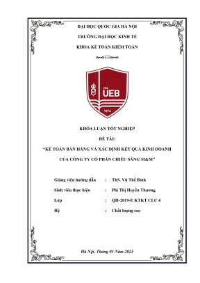 Khóa luận tốt nghiệp kế toán kiểm toán kế toán bán hàng và xác định kết quả kinh doanh của công ty cổ phần chiếu sáng mm