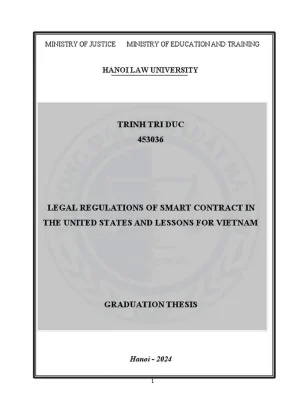 Khóa luận tốt nghiệp legal regulations of smart contract in the united states and lessons for vietnam