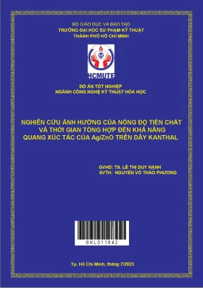 Nghiên cứu ảnh hưởng của nồng độ tiền chất và thời gian tổng hợp đến khả năng quang xúc tác của ag zno trên dây kanthal