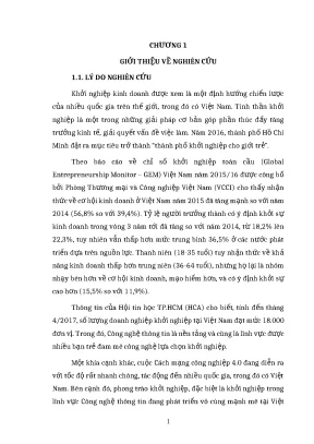Luận văn ths qtkd các yếu tố ảnh hưởng đến ý định khởi nghiệp của sinh viên ngành công nghệ thông tin tại tp hcm