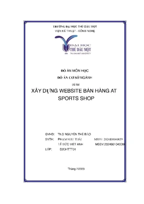 Đồ án cơ sở ngành đề tài xây dựng website bán hàng at sports shop