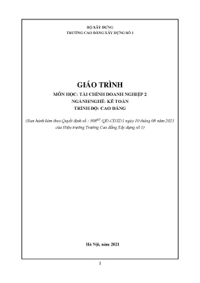 Giáo trình tài chính doanh nghiệp 2 ngành kế toán cao đẳng