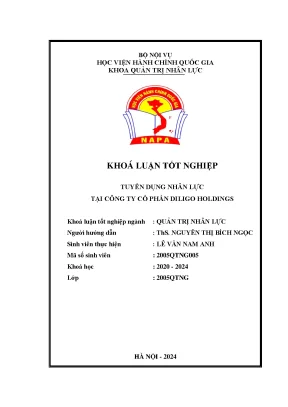 Khoá luận tuyển dụng nhân lực tại công ty cổ phần diligo holdings