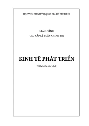 Giáo trình kinh tế phát triển cao cấp lý luận chính trị