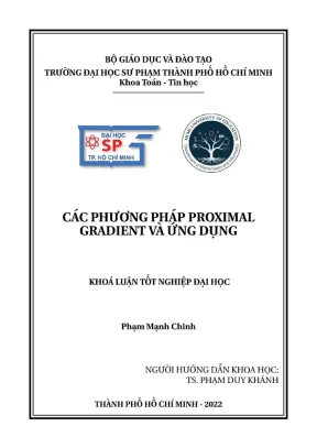Khóa luận tốt nghiệp toán tin các phương pháp proximal gradient và ứng dụng