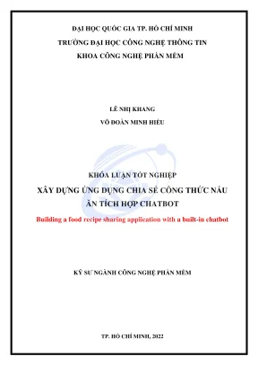 Khóa luận tốt nghiệp công nghệ phần mềm xây dựng ứng dụng chia sẻ công thức nấu ăn tích hợp chatbot