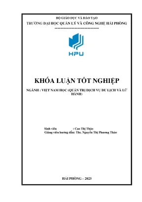 Khóa luận phát triển du lịch cộng đồng tại bản lô lô chải hà giang