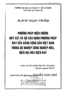 Khóa luận tốt nghiệp giáo dục chính trị phương pháp biện chứng duy vật và sự vận dụng phương pháp này của đảng cộng sản việt nam trong sự nghiệp công nghiệp hóa hiện đại hóa hiện nay
