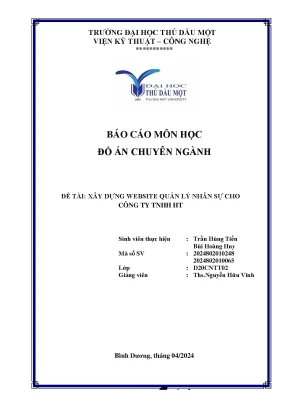 Báo cáo môn học đồ án chuyên ngành đề tài xây dựng website quản lý nhân sự cho công ty tnhh ht