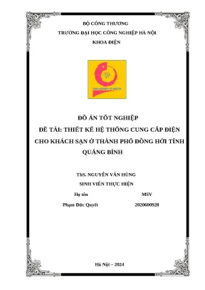 Đồ án tốt nghiệp đề tài thiết kế hệ thống cung cấp điện cho khách sạn ở thành phố đồng hới tỉnh quảng bình