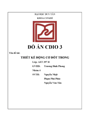 Đồ án cdio3 tên đề tài thiết kế động cơ đốt trong