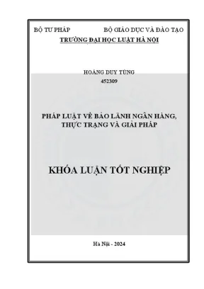 Khóa luận tốt nghiệp pháp luật về bảo lãnh ngân hàng thực trạng và giải pháp
