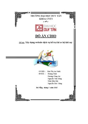 Đồ án cdio đề tài xây dựng website dịch vụ hỗ trợ lái xe hộ khi say