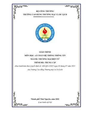 Giáo trình an toàn hệ thống thông tin ngành thương mại điện tử trung cấp