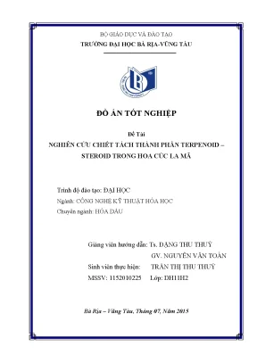 Đồ án tốt nghiệp nghiên cứu chiết tách thành phần terpenoid steroid trong hoa cúc la mã