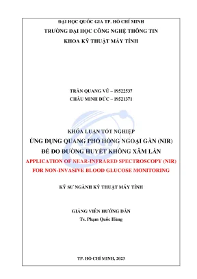 Khóa luận tốt nghiệp kỹ thuật máy tính ứng dụng quang phổ hồng ngoại gần nir để đo đường huyết không xâm lấn